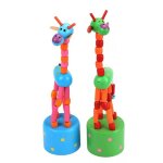 Support de danse de simulation d'intelligence, jouet en bois de girafe a bascule color, blocs de jouets ...