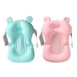 Support de douche pour b�b�, joli tapis de baignoire pliable, portable et doux, coussin de dessin anim� ...