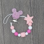 Support factice d'agrafe de chane de sucette d'ours mignon de silicone fait main pour le cadeau de douche ...