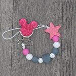 Support factice d'agrafe de chane de sucette d'ours mignon de silicone fait main pour le cadeau de douche ...