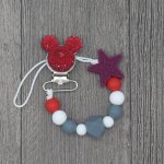 Support factice d'agrafe de chane de sucette d'ours mignon de silicone fait main pour le cadeau de douche ...