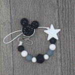 Support factice d'agrafe de chane de sucette d'ours mignon de silicone fait main pour le cadeau de douche ...