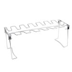 Support de gril a 14 fentes en acier inoxydable, rôtissoire, fumoir, rôtissoire, avec bac d'égouttage, ... Support de gril a 14 fentes en acier inoxydable, rôtissoire, fumoir, rôtissoire, avec bac d'égouttage, ...