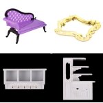 Support mural miniature pour maison de poupe, etagre avec cadre a crochet, miroir, chaise, canap, ...