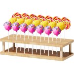 Support sucette, support pop cake, presentoir sucette en bambou 21 trous, cakepop holder, support gateau ...