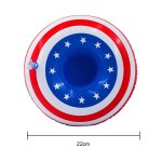 Support de tasse de boisson gonflable de piscine, drapeau amricain, dessous de verre de jouet flottant, ...
