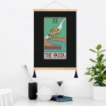 Suspension pour affiche en toile avec cadre la carte de tarot des pâtes drôle 40x50cm murale avec pompons ... Suspension pour affiche en toile avec cadre la carte de tarot des pâtes drôle 40x50cm murale avec pompons ...