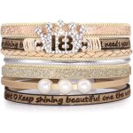 Suyi cadeaux d'anniversaire pour femmes filles bracelet en cuir bracelet a boucle magn�tique multicouche ...