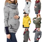 Sweat - shirt d'allaitement a capuche pour femmes enceintes, vtement de grossesse, automne et hiver, ...