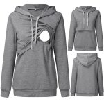 Sweat - shirt de maternit a manches longues, pull a capuche, pour allaitement