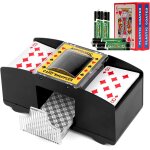 Szbjsmf mlangeur de cartes electrique, distributeur de cartes automatique avec batterie et 2 jeux de ...
