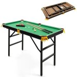 Table de billard pliable costway avec 2 queues, 2 craies, 16 boules, triangle et brosse pour toute la ...
