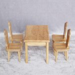 Table et chaise miniatures pour maison de poupe, accessoires pour bb, 5 pices