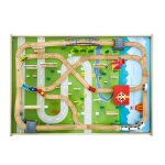 Table circuit train bois - 120 pcs - avec rail de train - bac rangement pliable - table d'activits 3 ...