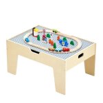 Table circuit train bois - duoku - avec 290 briques de construction 30 accessoires - ensemble rail de ...
