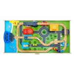 Table circuit train bois - duoku - 62 pcs - avec rail de train - grand tiroir rangement - table d'activits ...
