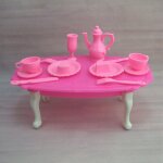Table de dner pour poupe, ensemble = 12 pices, cadeau d'anniversaire pour fille, accessoires, jouet ...