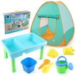 Table d'eau de sable avec tente de jeu pour enfants, ensemble de jouets de plage pour l'�t�, jeu de plein ...