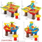 Table de jeu de sable et d'eau pour enfants, jeu de fosse a sable pour jardin, bord de mer en plein air, ...