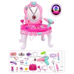 Table de maquillage pour filles, jouet pour enfants, ensemble cosmtique, coiffeuse, costume, peigne, ...