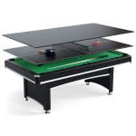 Table multi jeux 3 en 1 apollon billard, ping - pong, plateau d?natoire - avec accessoires