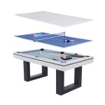 Table multi - jeux 3 en 1 billard et ping - pong en bois blanc denver