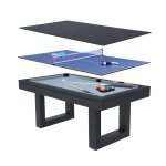 Table multi - jeux 3 en 1 billard et ping - pong en bois noir denver