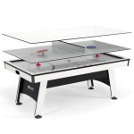Table multi - jeux 3 en 1 - samurai - air hockey, ping - pong et convertible table d?natoire