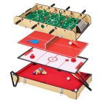 Table multi jeux 4 en 1 - babyfoot barres tlescopiques - billard - ping pong - hockey