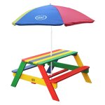 Table pique nique avec parasol multicouleur table de jeu enfant pour le jardin - axi nick
