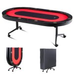 Table de poker pliable 229 cm - vevor - pour 10 joueurs - table de casino blackjack texas holdem avec ...