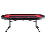 Table de poker pliable - duoku - 10 joueurs 90 pouces - pour blackjack et texas holdem avec rails rembourrs ...