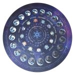 Table de tarot de divination, pendule rond, tapis de cartes, runes magiques, table d'autel, constellation, ...