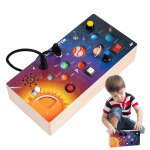 Tableau d'apprentissage du syst�me solaire en bois avec contr�le de la lumi�re led, motif spatial dynamique, ...