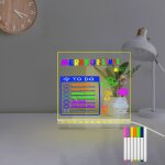 Tableau a message led a faire soi - mme en acrylique - blanc chaud - 7 couleurs - avec gomme a sec - ...