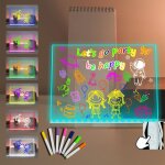 Tableau a message lumineux led en acrylique - veilleuse usb effaable a sec - tableau blanc avec support ...
