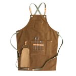 Tablier de chef en toile de coton, ajustable a l'arrire, avec poches, pour femmes, livraison directe ...