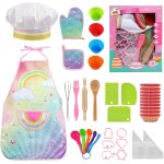 Tablier cuisine enfant, kit patisserie, set de deguisement cuisinier accessoire, jeu de rle du chef ...