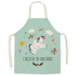 Tabliers de cuisine personnaliss pour enfants et femmes, motif licorne, en coton et lin rsistant a ...