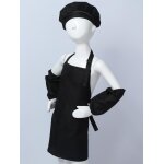 Tabliers de cuisine avec poche avant pour enfants, blanc, v�tements de peinture de cuisson, chapeau de ...