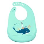 Tablier de dessin anim pour bb, coupe - vent, bavoir en silicone pour nouveau - n, ajustable, jetable, ...