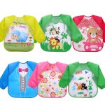 Tablier mignon de dessin anim pour enfant en bas age de 0 a 3 ans, blouse artistique impermable a manches ...