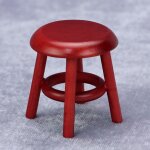 Tabouret en bois de bouleau massif pour maison de poupe 1 / 12, meubles de salon, jouets de scne de ...