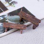 Tabouret de chaise en bois, 2 pi�ces, mignon, f�erique, jardin, miniatures, d�cor, banc de couple, figurine ...