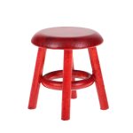 Tabouret rond en bois rouge miniature 1:12 pour maison de poupée, modèle de chaise, jouets de décoration ... Tabouret rond en bois rouge miniature 1:12 pour maison de poupée, modèle de chaise, jouets de décoration ...