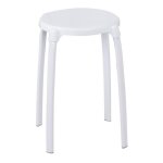 Tabouret de salle de bains rond - blanc - ridder
