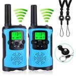 Talkies - walkies pour enfants avec 2 lani�res, avec lumi�re led, 3 km longue distance pmr 446 mhz 8 ...