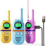 Talkie walkie enfants rechargeable, 48 heures de temps de travail, longue portée de 3 kilomètres, cadeaux ... Talkie walkie enfants rechargeable, 48 heures de temps de travail, longue portée de 3 kilomètres, cadeaux ...