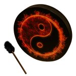 Tambour chamanique fait a la main avec bton de tambour, tambour de basse spirituel avec bton de tambour, ...