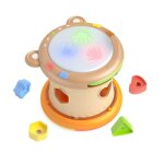 Tambour electrique 3 en 1 pour b�b�, jouet sonore et educatif, avec piano, chanson et lumi�re